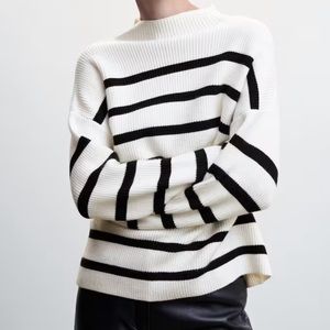 MANGO Striped Rib Sweater